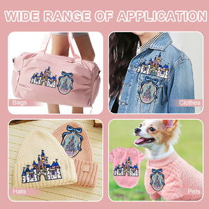 Toppe in Feltro Ricamate a Mano con Design Castello, Applicabili con Ferro da Stiro, Decorazione Raffinata per Cappelli, in Poliestere per Abbigliamento e Regali - Product Image 6