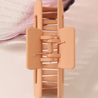 Pince à cheveux géométrique minimaliste en plastique mat pour femme, couleur unie neutre, grandes pinces à cheveux, logo personnalisé, vente en gros