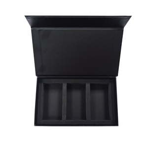 Custom Logo Luxury Magnetic <b>Gift</b> <b>Box</b> 3pcs Inner Small Packaging Matte Black Finishing Jewelry & Watch Brand <b>Gift</b> Set Recyclable - Product Image 5