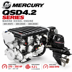 <span class=keywords><strong>Moteur</strong></span> diesel marin turbocompressé et refroidi par air <span class=keywords><strong>Mercury</strong></span> QSD4.2 270HP 320HP 350HP 3800 tr/min pour yacht, croiseur et bateau de sport - Product Image 1