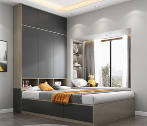 Cama Moderna Tamaño <span class=keywords><strong>Queen</strong></span> con Almacenamiento y Funciones de Masaje, Estructura de Madera, Color Personalizable - Product Image 4