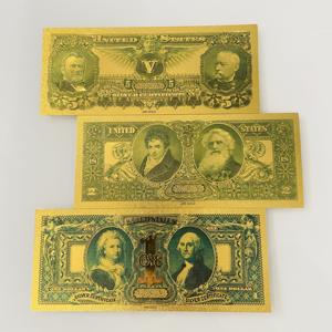 عملات ورقية تذكارية عالية الجودة بالجملة فئة 1 و2 و5 دولارات مطلية بالذهب طراز 1896 - Product Image 2