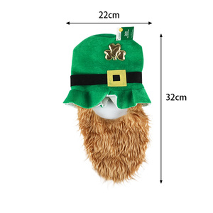 Diadema con accesorio <span class=keywords><strong>de</strong></span> barba y sombrero <span class=keywords><strong>de</strong></span> duende, trébol verde irlandés, sombreros irlandeses, <span class=keywords><strong>disfraz</strong></span> del Día <span class=keywords><strong>de</strong></span> San Patricio, superventas - Product Image 1