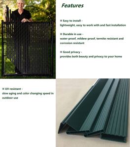 Panneaux de clôture de jardin 3D intimité, <span class=keywords><strong>lamelles</strong></span> <span class=keywords><strong>verticales</strong></span> en PVC rigide anti-UV <span class=keywords><strong>pour</strong></span> clôture de sécurité à maillons de chaîne - Product Image 3