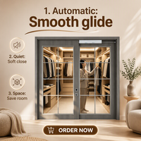 Opérateur de porte coulissante automatique silencieux Turtech CASA1, compatible avec les animaux domestiques, design compact, élégant et moderne pour appartement et maison.