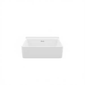 Fregadero de Cerámica de un Solo Tazón Estilo Rústico de 33 Pulgadas con Delantal Frontal, Lavabo Rectangular Blanco para Cocina con Superficie Brillante - Product Image 1