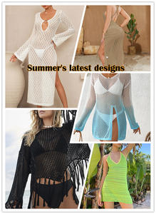 2025 estate costume da bagno da donna <span class=keywords><strong>uncinetto</strong></span> leggero protezione solare tunica da nuoto Anti-vedere attraverso abito da spiaggia cava - Product Image 4
