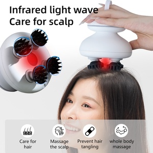 Masseur électrique du cuir chevelu, masseur vibrant portatif pour la tête avec des nœuds en silicone légers pour un nettoyage en profondeur des cheveux et une stimulation de la croissance - Product Image 2