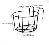 Semitree — rabotteuse murale pour pots de fleurs, supports de plantes en fer, clôture métallique, panier de balcon rond, 4 pièces