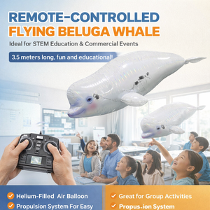 Ballon Baleine Beluga Volante Télécommandée de 3,5 m en Gros, Jouet STEM, Accessoire d'Événement, Drone Éducatif - Product Image 1