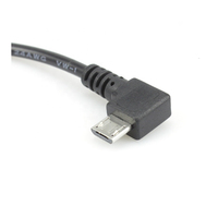 Câble d'alimentation Micro USB mâle vers DC 5.5*2.1 coudé avec blindage tressé, angle droit pour appareil photo et ordinateur