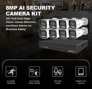 Komplettes <span class=keywords><strong>IP</strong></span>-Kamera-Kit Nachtsicht Indoor Outdoor 8-Kanal-Vollfarb-Smart ai 4k <span class=keywords><strong>IP</strong></span>-NVR-Überwachungs kamerasystem für zu Hause - Product Image 2