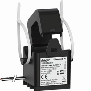 Trasformatore di corrente a nucleo diviso Hager Srr04005b 400 5A Classe 1 per misurazioni elettriche - Product Image 1