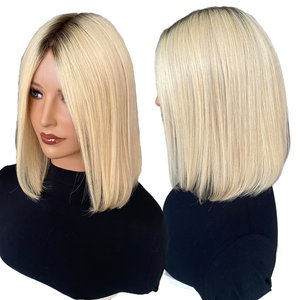 Perruque complète en cheveux humains russes européens, blond miel, avec dentelle HD respirante, pour perte de cheveux médicale ou due à la chimiothérapie - Product Image 1