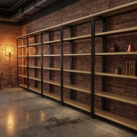Verstelbare houten supermarkt schappen, metalen frame multi-tier opslagrekken voor detailhandel & snackwinkels