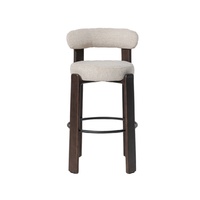 Tabourets de bar élégants en bois massif rembourrés, chaises hautes de salle à manger en gros