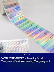 Etichette Adesive Ologramma Personalizzate Antimanomissione per Vuoto, Adesivi Fragili Anticontraffazione - Product Image 2