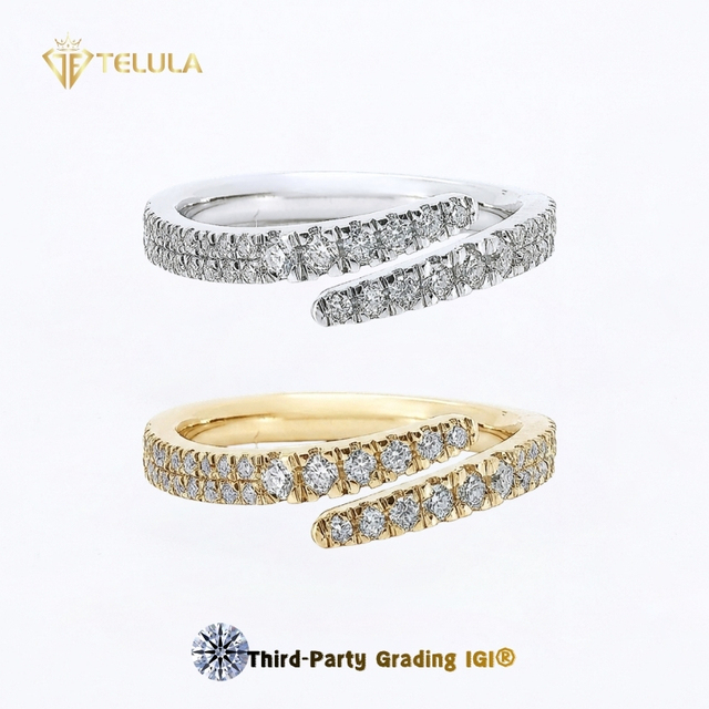 TELULA Eternity Lab-grown Diamond Ring IGI Certified VVS D Brilliant Cut 18k/14k/10k/9k Gold Minimal Engagement Wedding Ring