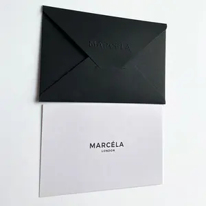Machen Sie Ihre eigene stilvolle benutzer definierte Verpackung danke Karte Business-Umschlag schwarz Kraft papier Karte Geschenk umschläge