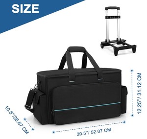 Sac de rangement pour équipement de grande capacité avec fond rigide et séparateurs amovibles pour câbles, écouteurs et équipement <span class=keywords><strong>professionnel</strong></span> - Product Image 6