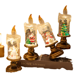 โคมไฟรูปซานต้าและมนุษย์หิมะโคมไฟ LED สำหรับยามค่ำคืนพร้อมฐานอุปกรณ์ตกแต่งคริสต์มาส - Product Image 1