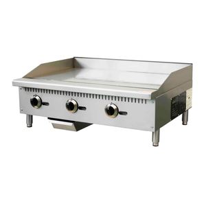 Professional Perfex 3-burner Gas Griddle Stainless Steel Heavy-Duty Commercial Cooking Appliance Noise Reduction for Restaurants - Product Image 1