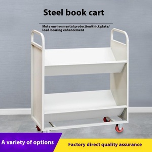 Thiết kế hiện đại yên tĩnh 2-3 Tầng Hình Chữ V bằng thép không gỉ di động xe đẩy phẳng cho thư viện Hiệu Sách Xe cuốn sách thang - Product Image 2
