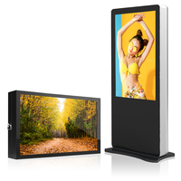 Layar LCD Iklan Luar Ruangan 43-85 Inci 4K IP65 Tahan Air Perlindungan Petir Pemasangan Lantai/Dinding Vertikal 1500-3000 NITS