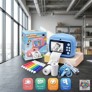 Cámara Digital Instantánea para Niños JR MS INDUSTRIES, Impresora de Fotos, Video HD 1080P, Pantalla de 2.4 Pulgadas, Lente Dual, USB, Cámara de Juguete Alcalina - Product Image 2