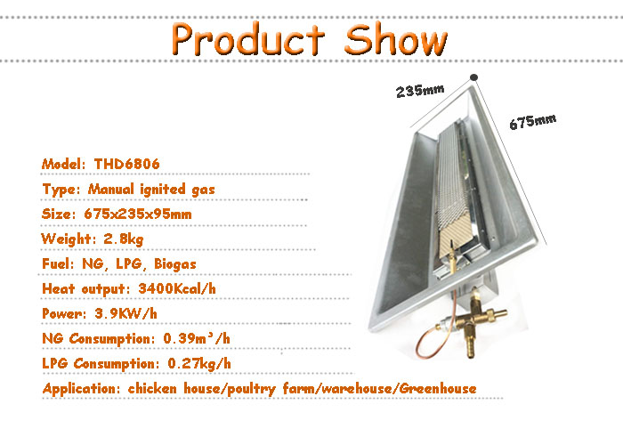 Pig Infrared Chicken Coop Heater Energy Saving Chick Gas Brooder THD6806