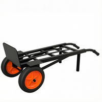 Troli Dorong Lipat Aluminium Baja Kapasitas 500lbs Tugas Berat OEM Dapat Disesuaikan untuk Peralatan Industri dan Belanja