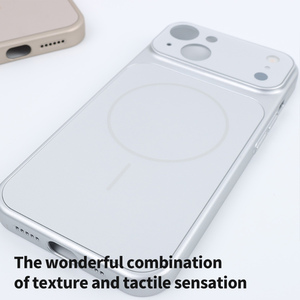 Funda Protectora para Teléfono con Cristal Protector de Lente Ag para iPhone 16 15 14 Plus 13 Pro Max 12 11 17 Air Simple Naranja Magnética - Product Image 2