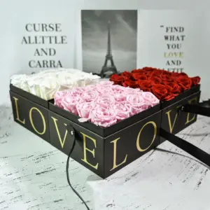 Sevgililer günü hediyesi korunmuş gül çiçek kutusu imalatı ebedi gül hediye kutusu noel sevgililer günü hediyesi için