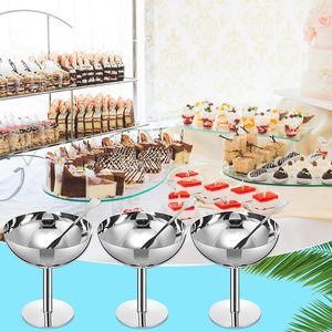 Professionelle Maßgefertigte Umweltfreundliche 4-teilige Edelstahl Eisbecher mit Fuß Salatschüsseln 150ml Dessert-Servierschalen für Partys - Product Image 4