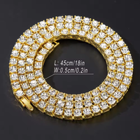 NL2021 Tennis Chain Necklace Crystal Rhinestone Alloy 5 MM Width Alloy <strong>Best</strong> <strong>Seller</strong> <strong>Gold</strong> Plating for Men and Women