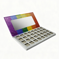 Palette d'ombres à paupières haut de gamme personnalisée 32 couleurs, boîte rigide avec miroir, fermeture magnétique, logo UV, pelliculage mat, construction robuste