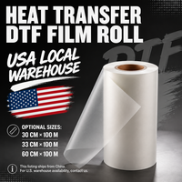 Film DTF PET Premium à décollement à chaud et à froid instantané, rouleau de 30 cm et 60 cm, film de transfert thermique pour imprimante jet d'encre