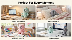 ตุ๊กตา Beambox Chatgpt ODM สุดน่ารัก ตุ๊กตาเอเลี่ยนปากกว้างขนฟู ของเล่นตุ๊กตาอัจฉริยะ AI พวงกุญแจอุปกรณ์เสริม แบตเตอรี่ 1000mAh - Product Image 3