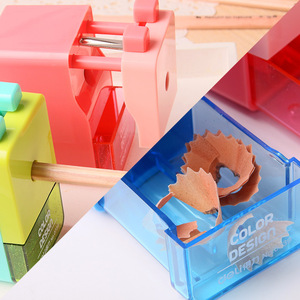 Deli Pencil Sharpener Manual Plastic Geometric Design Student Use - Product Image 3