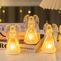 Nouvel Arrivage Transfrontalier : Veilleuse Décorative de Noël LED en Acrylique Style Cristal, Motif Petit Ange LD23-TS01