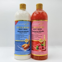 Gel Douche Liquide Moussant Hydratant et Éclaircissant pour le Corps au Beurre de Karité, Arbutine, Collagène et Vitamines L'NAMDK 1000ml – Vente en Gros