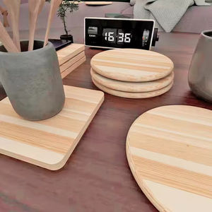 Posavasos de Madera de Acacia sin Acabado para Manualidades, con Puntos de Silicona Antideslizantes, Impresión UV, para Pintar, Grabar y Decorar el Hogar - Product Image 2