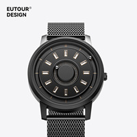 Reloj de Cuarzo para Hombre, Personalizado OEM, Levitación Magnética, Sin Agujas, Correa de Cuero, Ecológico, Movimiento Importado, Venta al Por Mayor