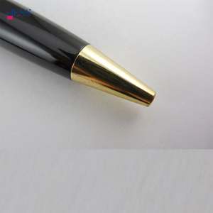 Cadeau d'affaires de luxe, stylo à bille en acrylique rouge, stylos en métal noir originaux avec logo personnalisé, stylo lourd pour signature - Product Image 6