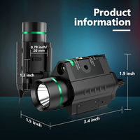 Meilleures ventes - Lampe torche tactique verte 300 lumens avec laser intégré pour casque