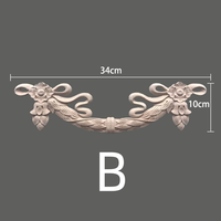 Appliques sculptées en bois massif naturel, style européen, design traditionnel, non peintes, pour portes, salons et extérieurs