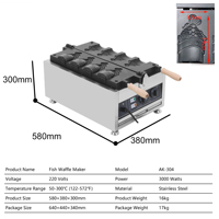 Machine à grignoter professionnelle moule personnalisé gaufrier Maquina De Taiyaki 4 gaufres en forme de poisson Taiyaki Maker
