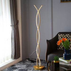Lámpara de Pie LED Moderna de Lujo, Iluminación de Aluminio y Acero al Carbono, 2700K, Luz Blanca Cálida Suave, Diseño Espiral Vertical Simple para Sala de Estar - Product Image 4