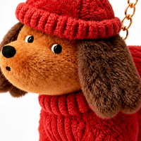 Porte-clés chien en peluche douce et écologique Zaves, prix d'usine, personnalisé, rouge, style ornement suspendu, nouvelle arrivée, chiot en peluche
