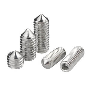 Customized 304 Stainless Steel Pointed End Set <b>Screws</b> M3 M4 <b>M5</b> M6 M8 DIN914 Cone Point <b>Grub</b> <b>Screw</b> Headless Hex Socket <b>Screws</b> - Product Image 2